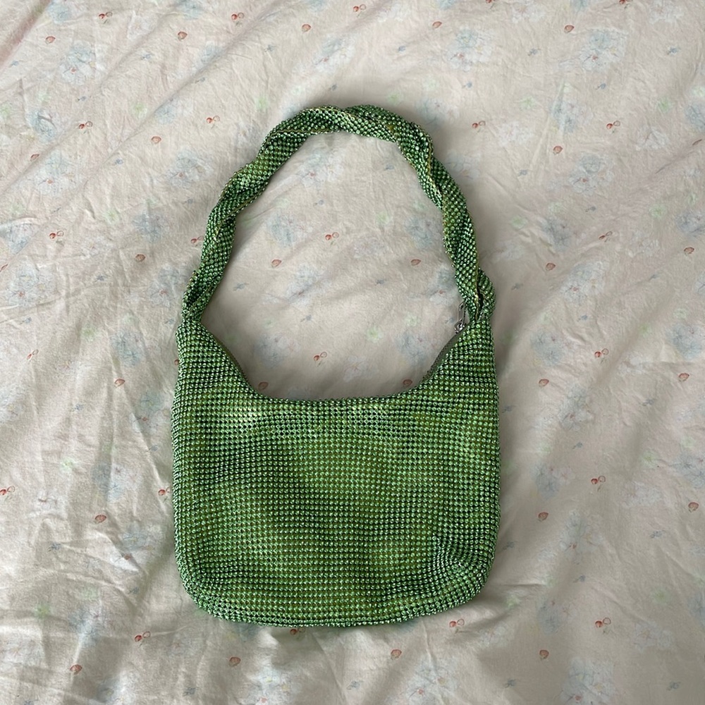 Zara Green Rhinestone Sparkly Bag 👜💚